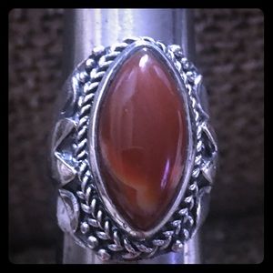 Statement Ring RED JASPER & STERLING SILVER 9.5